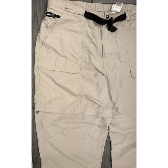 The North Face Convertible Pants Men Tan Paramount Peak Belted Zip Off Size XXL - Picture 2 of 10
